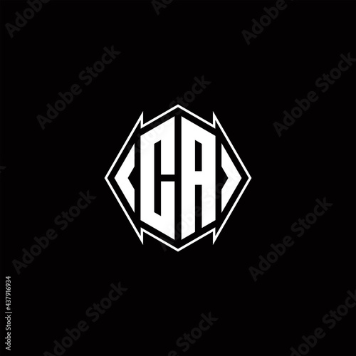 CA Logo monogram with shield shape designs template