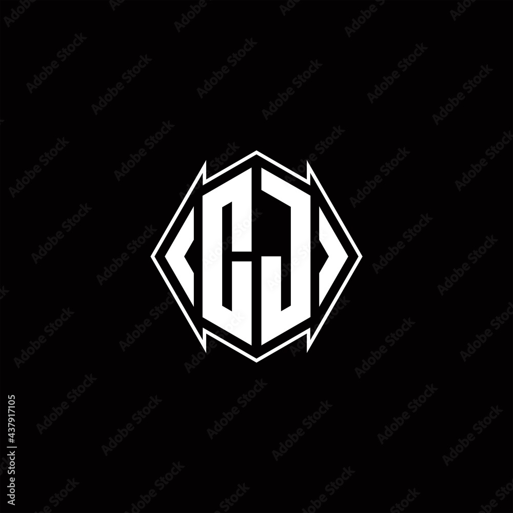 CJ Logo monogram with shield shape designs template CJ Logo monogram with shield shape designs template