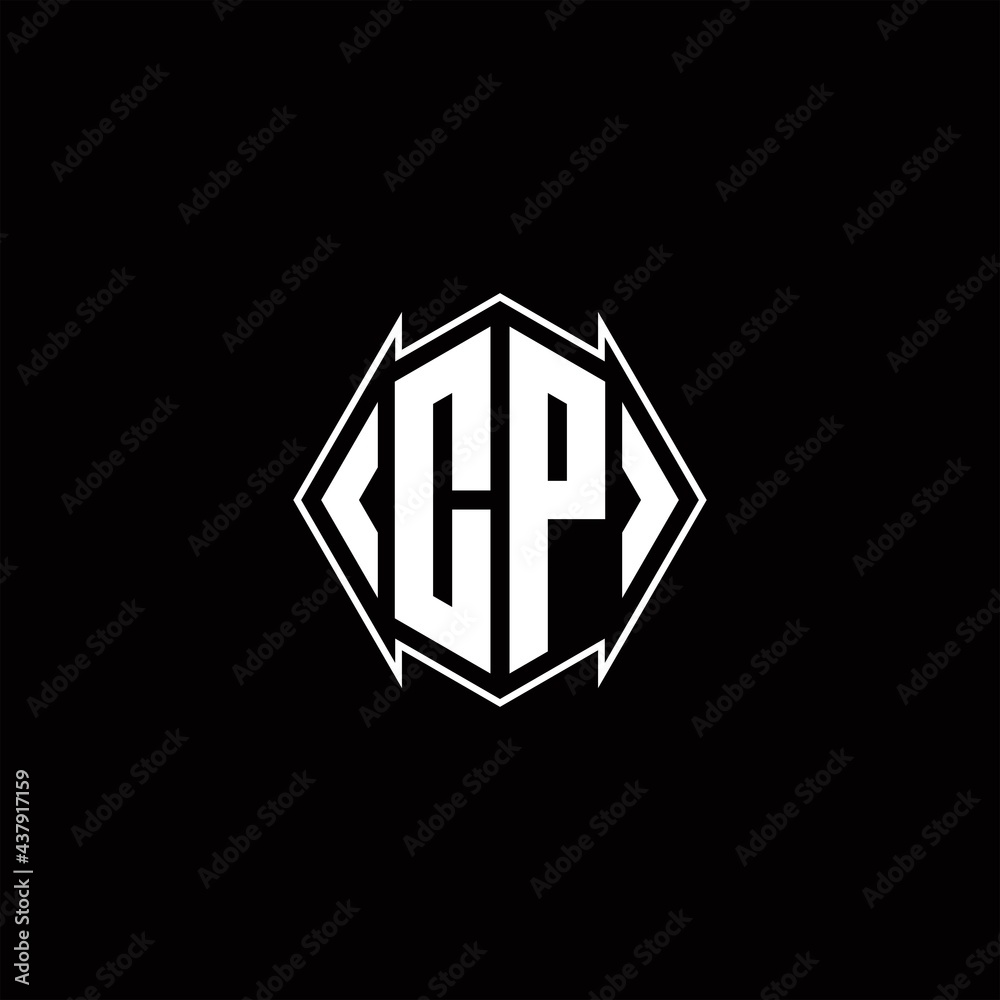 CP Logo monogram with shield shape designs template CP Logo monogram with shield shape designs template