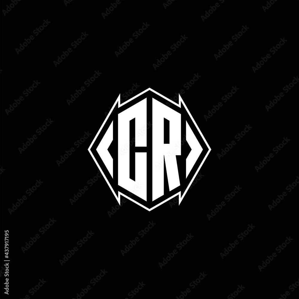 CR Logo monogram with shield shape designs template CR Logo monogram with shield shape designs template