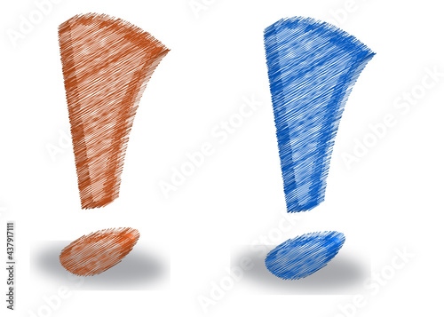 Exclamation mark set - vector - isolated on white background