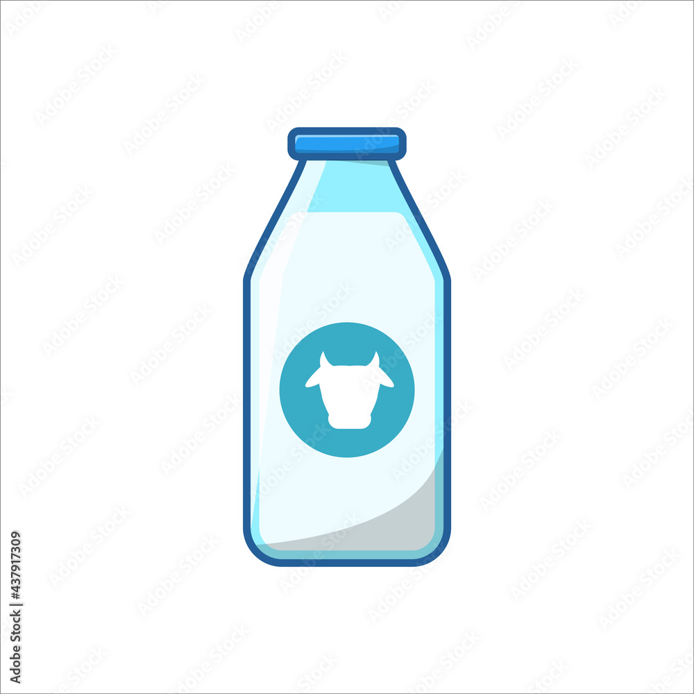 Bottle of milk vector illustration with cartoon style isolated on white background 