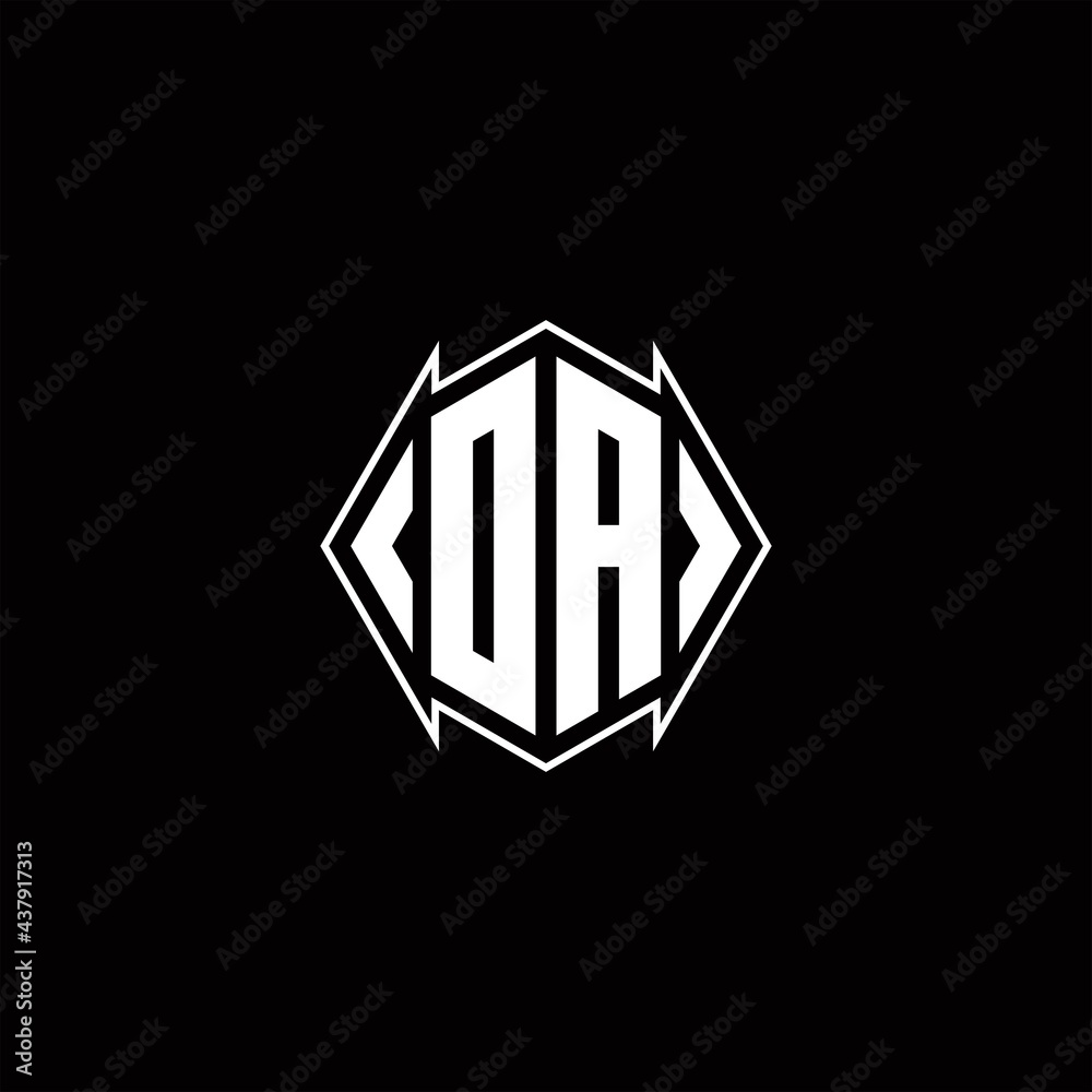 DA Logo monogram with shield shape designs template DA Logo monogram with shield shape designs template