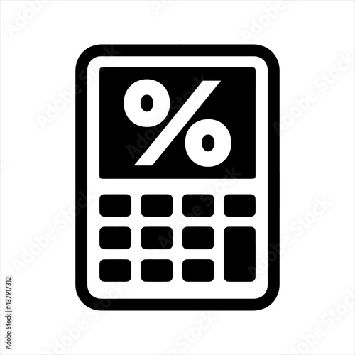 Calculation icon, black. Vector and glyph