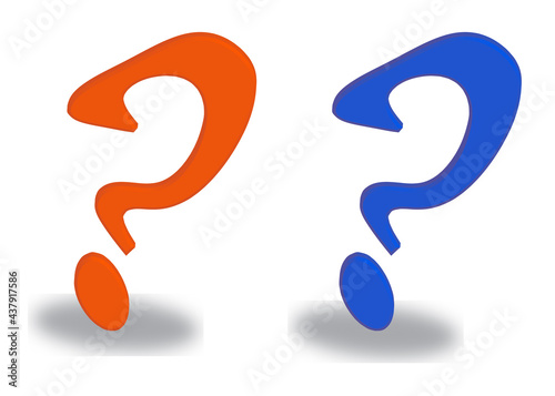 Question mark set - vector file - extruded 3D signs