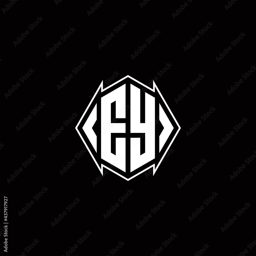 EY Logo monogram with shield shape designs template EY Logo monogram with shield shape designs template