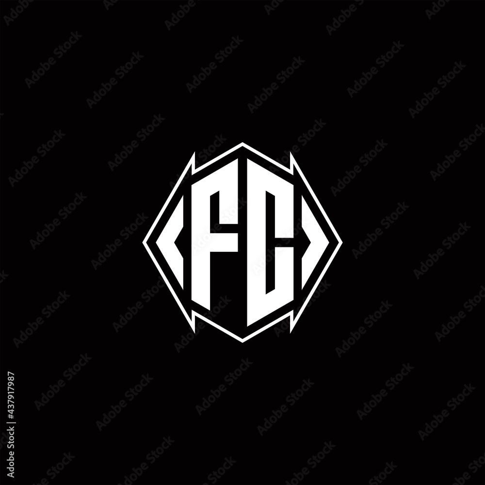 FC Logo monogram with shield shape designs template FC Logo monogram with shield shape designs template