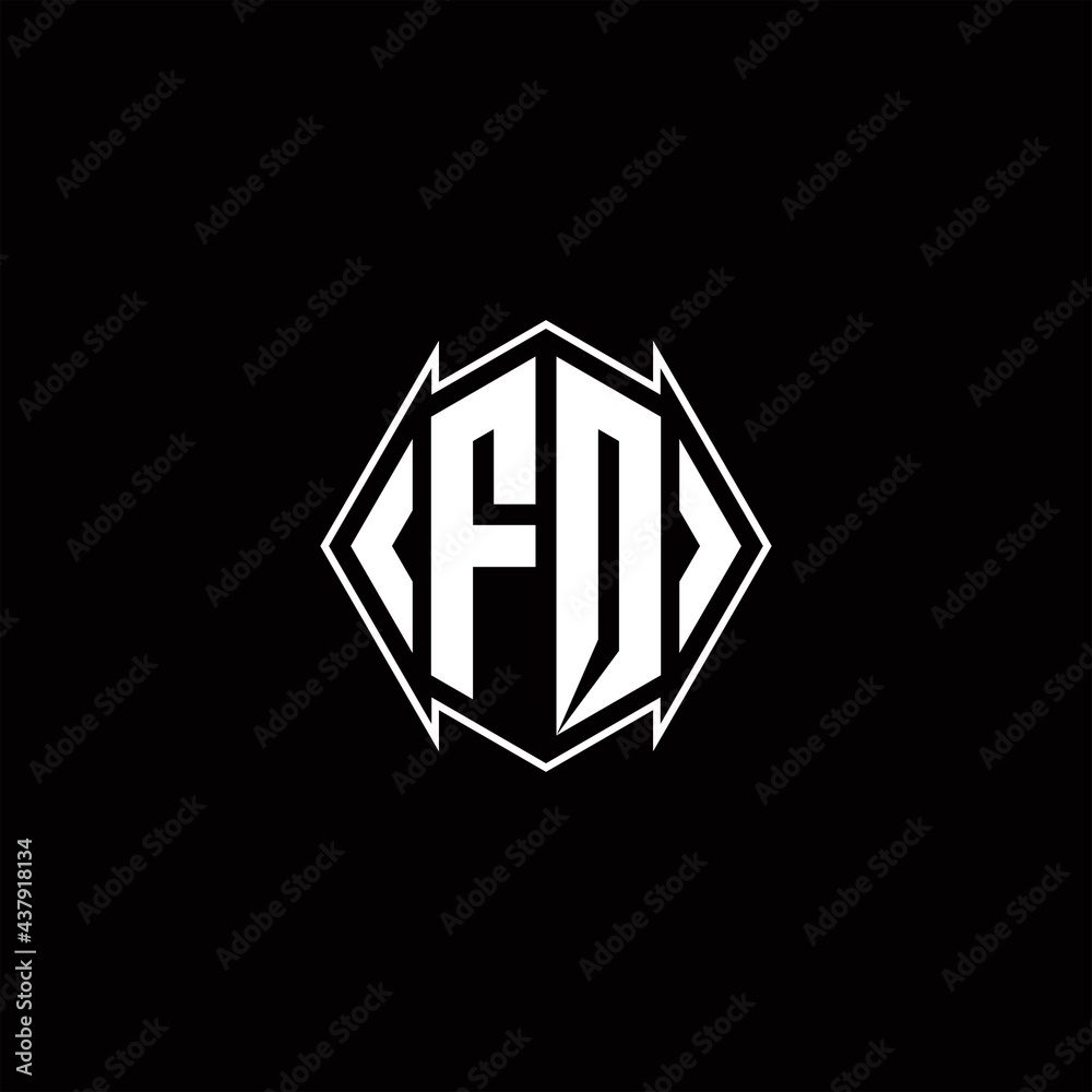FQ Logo monogram with shield shape designs template FQ Logo monogram with shield shape designs template