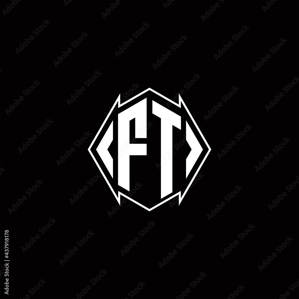 FT Logo monogram with shield shape designs template FT Logo monogram with shield shape designs template