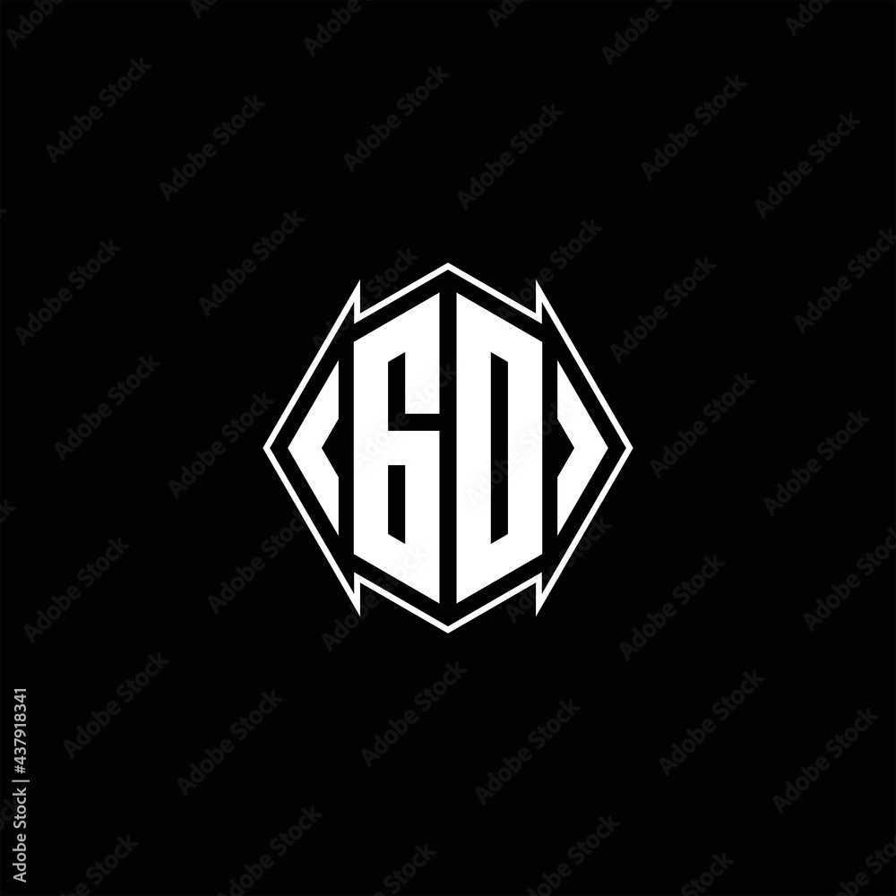 GD Logo monogram with shield shape designs template GD Logo monogram with shield shape designs template
