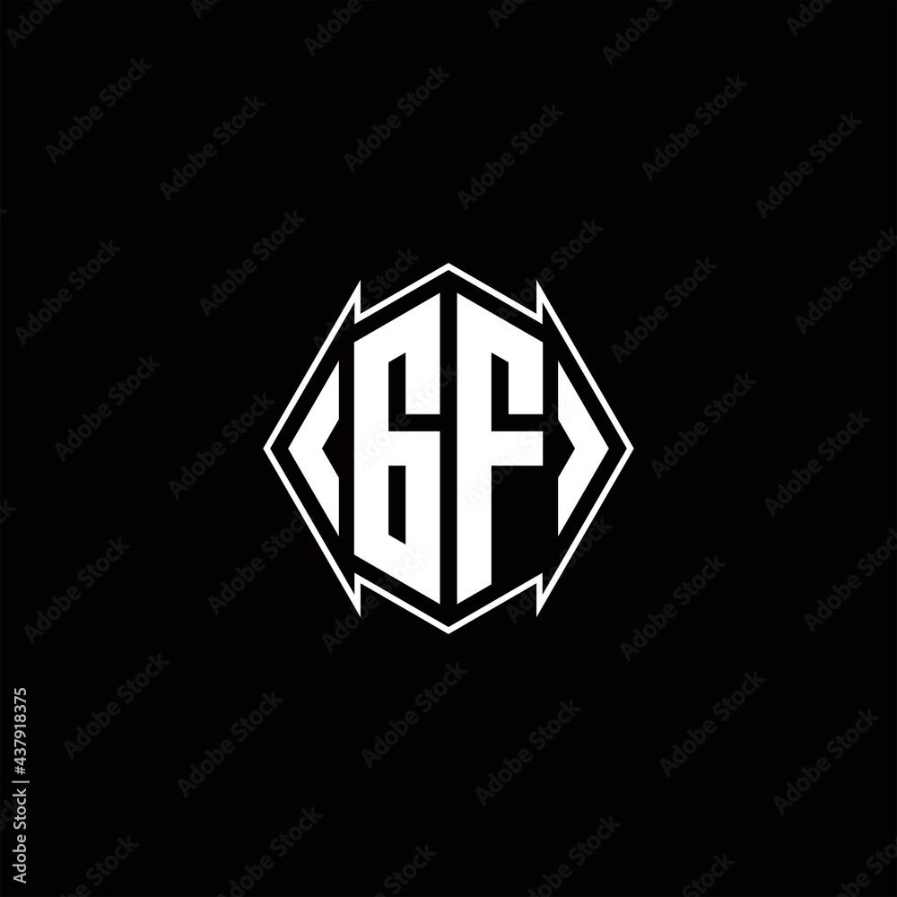 GF Logo monogram with shield shape designs template GF Logo monogram with shield shape designs template