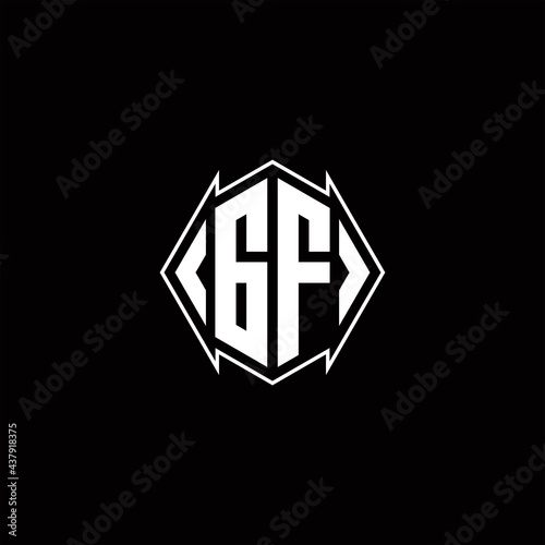 GF Logo monogram with shield shape designs template