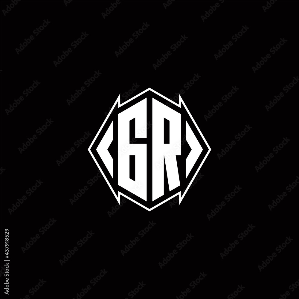 GR Logo monogram with shield shape designs template GR Logo monogram with shield shape designs template