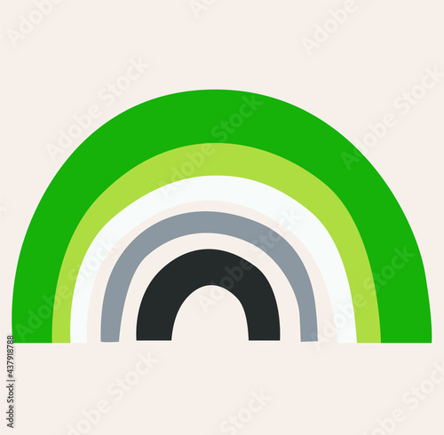 Aromantic rainbow flag on the beige isolated background. Pride LGBTQ month. Human tolerance.