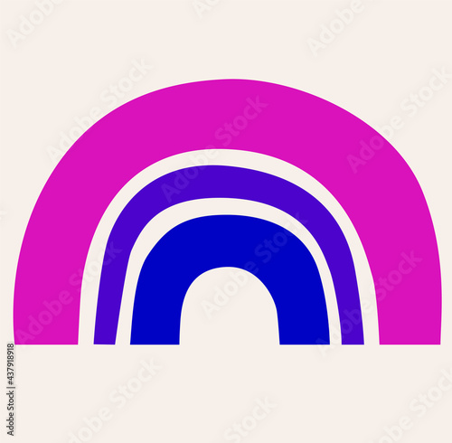 Bisexual rainbow flag on the beige isolated background. Pride LGBTQ month. 