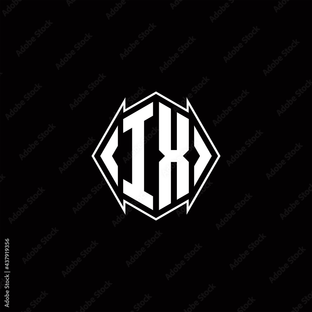 IX Logo monogram with shield shape designs template IX Logo monogram with shield shape designs template