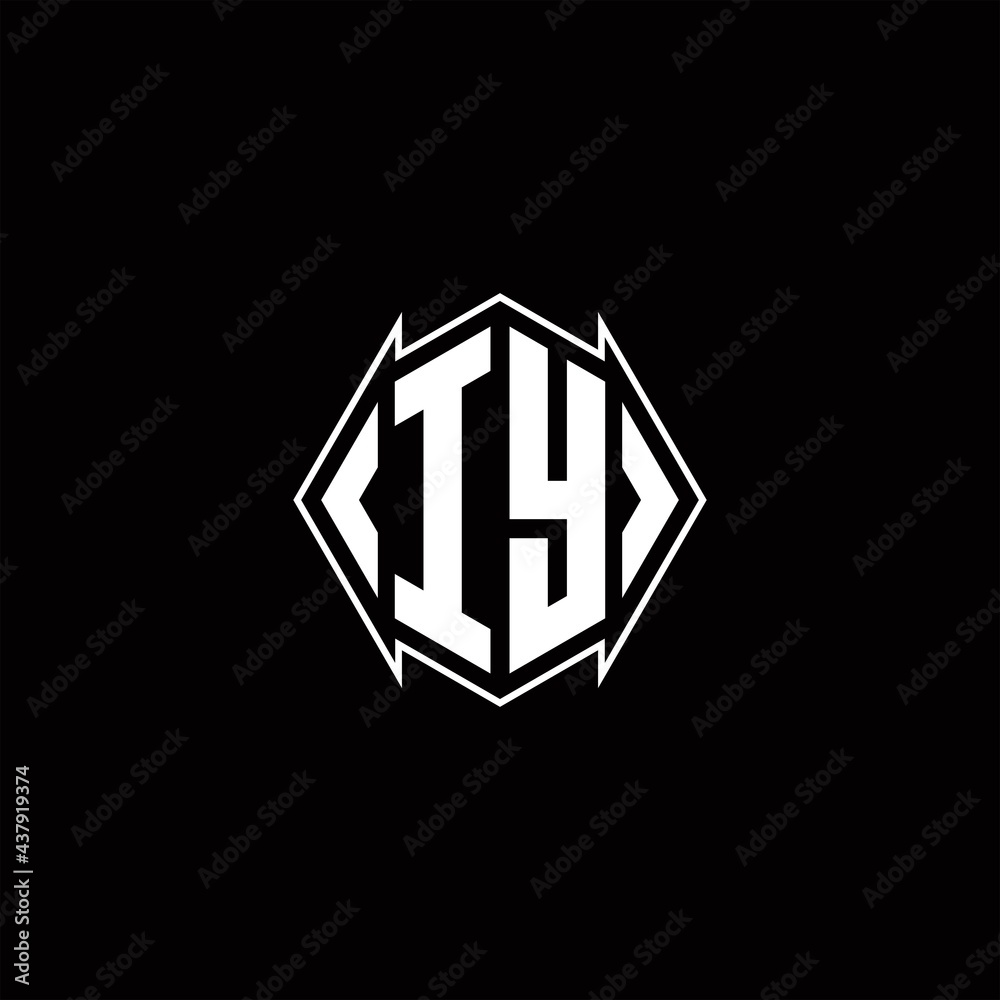 IY Logo monogram with shield shape designs template IY Logo monogram with shield shape designs template