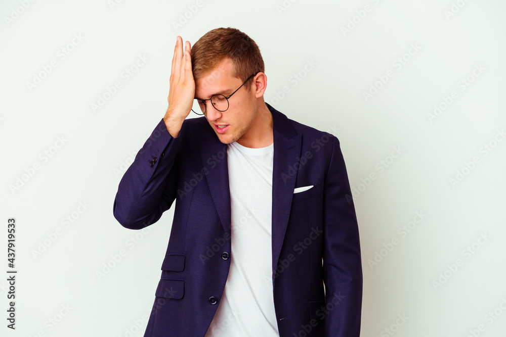 Young business caucasian man isolated on white background Young business caucasian man isolated on white background