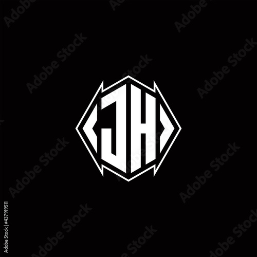 Free Download JH Logo monogram with shield shape designs template - GFXLoad