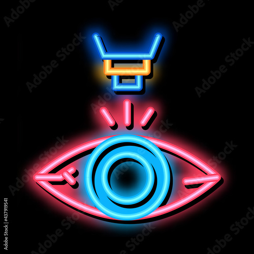 Laser Eye Treatment neon light sign vector. Glowing bright icon Laser Eye Treatment Sign. transparent symbol illustration
