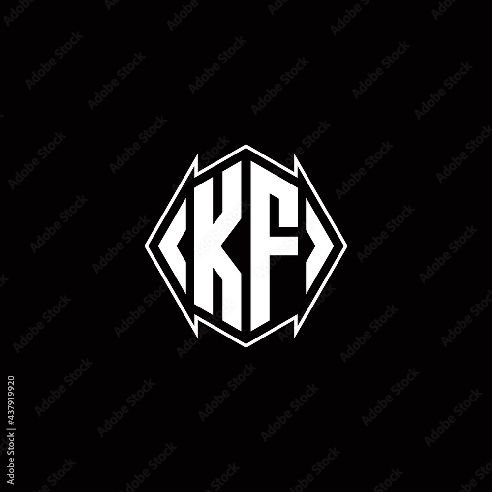 KF Logo monogram with shield shape designs template KF Logo monogram with shield shape designs template