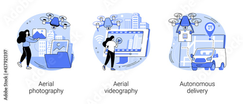 Drone service abstract concept vector illustrations.