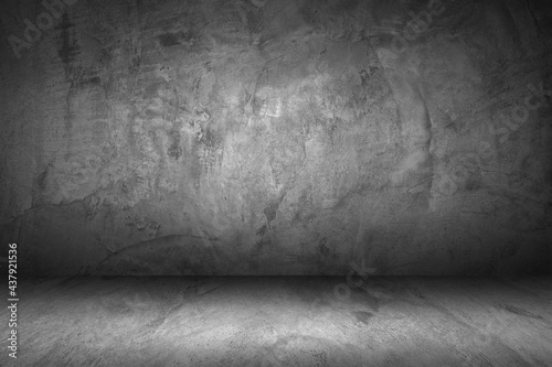 Black Cement concrete wall texture abstract. Interior material construction blank for old backdrop building. Retro wallpaper grunge background. 
