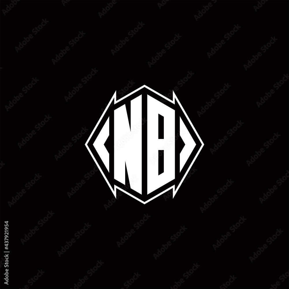 NB Logo monogram with shield shape designs template NB Logo monogram with shield shape designs template