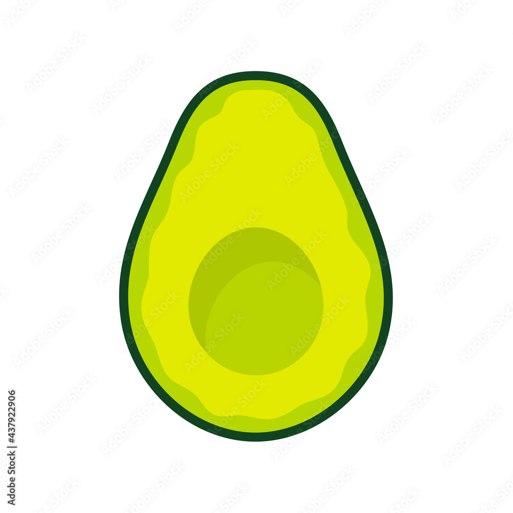 Avocado vector. avocado fruit cut into pieces There is a round seed inside. for health care Avocado vector. avocado fruit cut into pieces There is a round seed inside. for health care