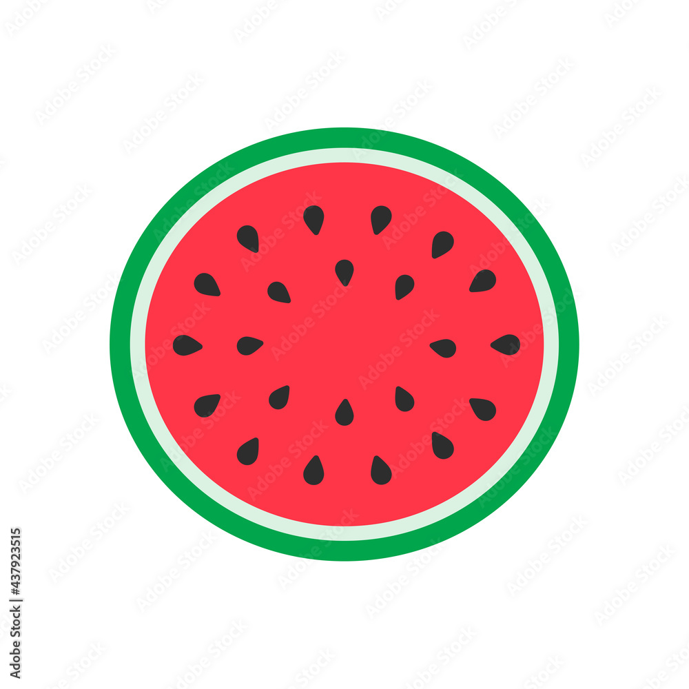 Watermelon vector. red fruit cut into pieces with seeds inside Refreshing food in the summer Watermelon vector. red fruit cut into pieces with seeds inside Refreshing food in the summer