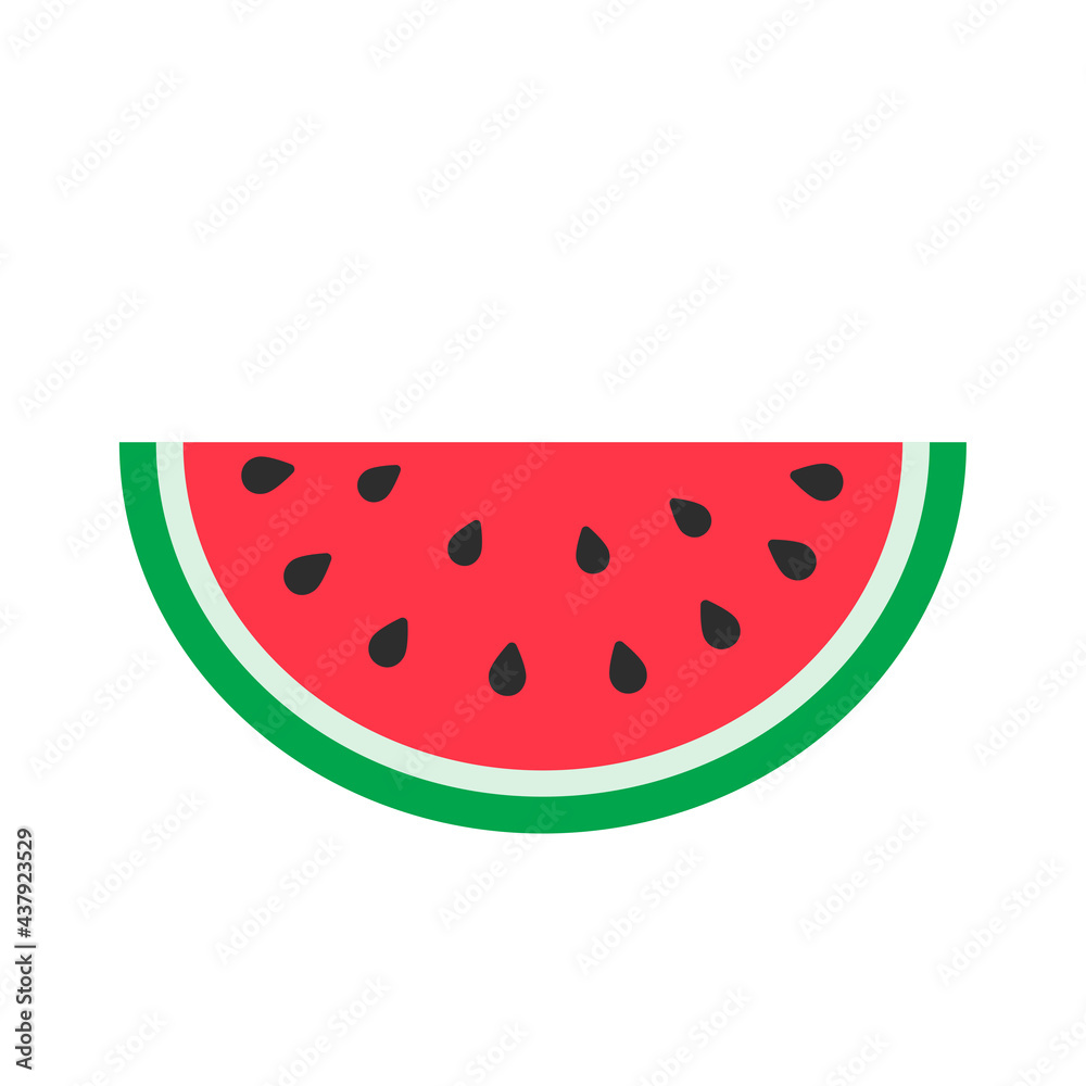 Watermelon vector. red fruit cut into pieces with seeds inside Refreshing food in the summer Watermelon vector. red fruit cut into pieces with seeds inside Refreshing food in the summer