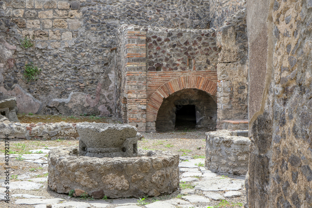 Archaeological Park of Pompeii. House of the Citharist. Campania, Italy