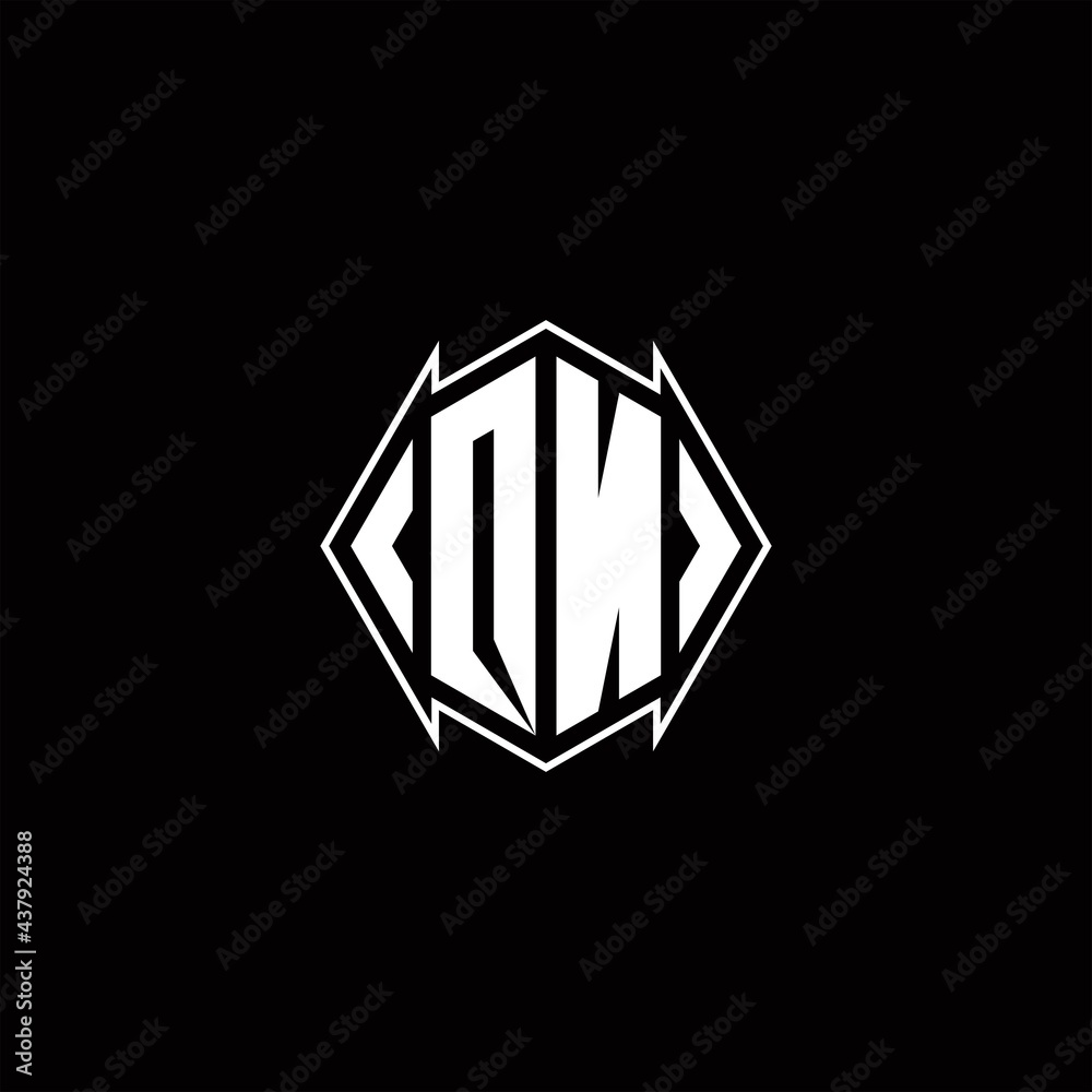 QN Logo monogram with shield shape designs template QN Logo monogram with shield shape designs template