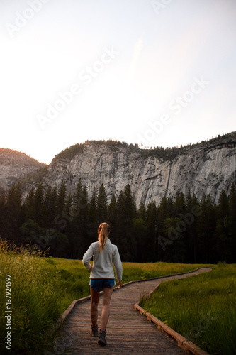 Woman walking in Yosemite