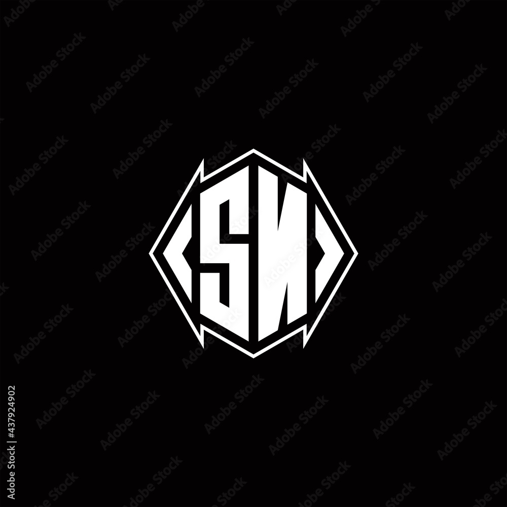 SN Logo monogram with shield shape designs template SN Logo monogram with shield shape designs template