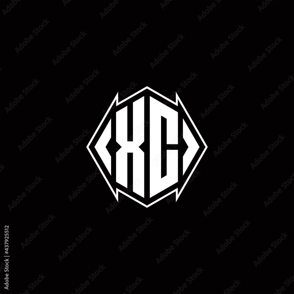 XC Logo monogram with shield shape designs template XC Logo monogram with shield shape designs template