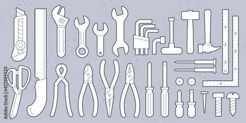 Various types of tool icon set