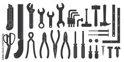 Various types of tool icon set