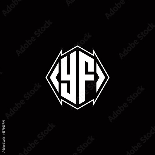 YF Logo monogram with shield shape designs template