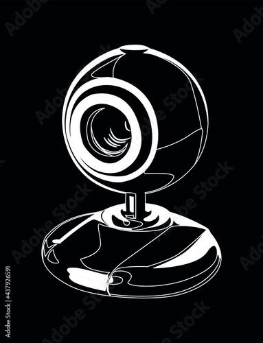 web cam white on black background
