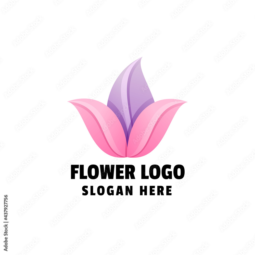 Flower Colorful Gradient Logo Template