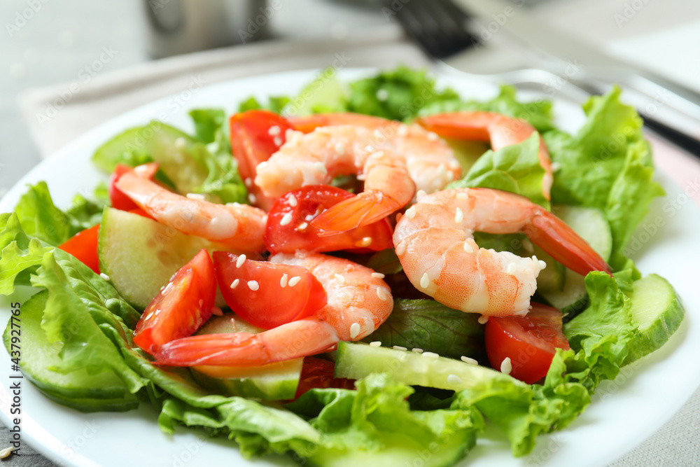 Shrimp salad with different ingredients, close up Shrimp salad with different ingredients, close up