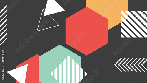 abstract geometric cover background with minimal trendy style. Funky 90s memphis background. Abstract hipster shapes and funky geometric patterns, 1980s pop backdrop vector illustration set.