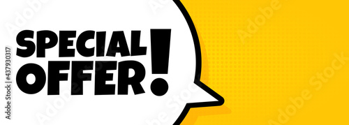 Special offer. Speech bubble banner with Special offer text. Loudspeaker. For business, marketing and advertising. Vector on isolated background. EPS 10