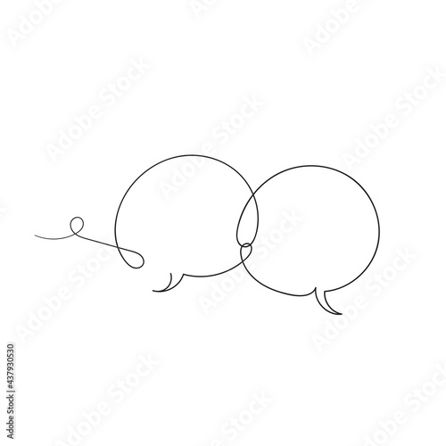 hand drawn bubble talk illustration in continuous line art style vector
