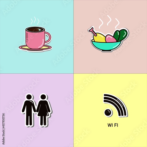 icons meat wi fi wc