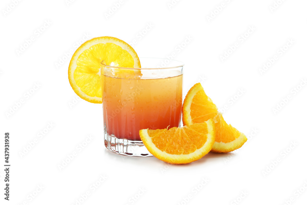 Tequila sunrise cocktail isolated on white background Tequila sunrise cocktail isolated on white background