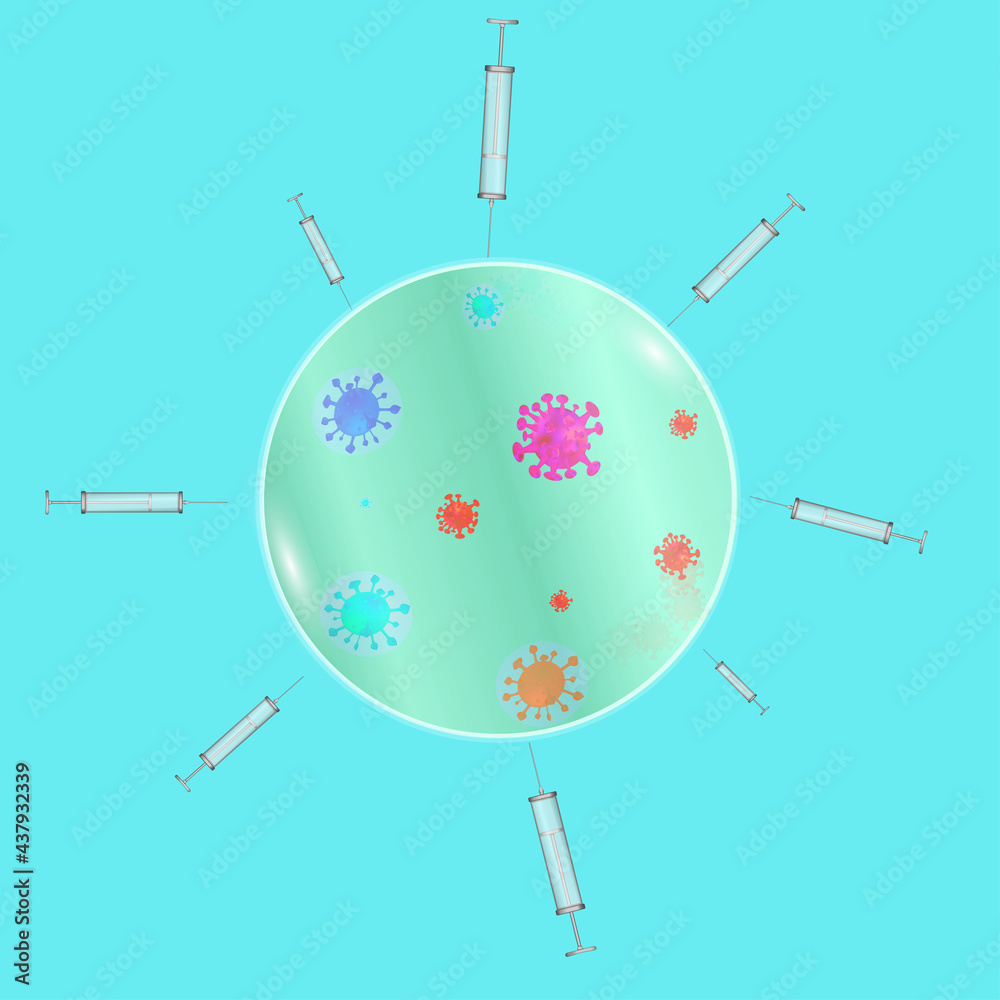 The concept of prevention and protection against viruses of the planet and the world through vaccination and the acquisition of universal immunity. The concept of prevention and protection against viruses of the planet and the world through vaccination and the acquisition of universal immunity.