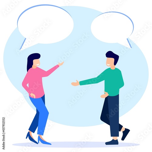 Illustration vector graphic cartoon character of discussion