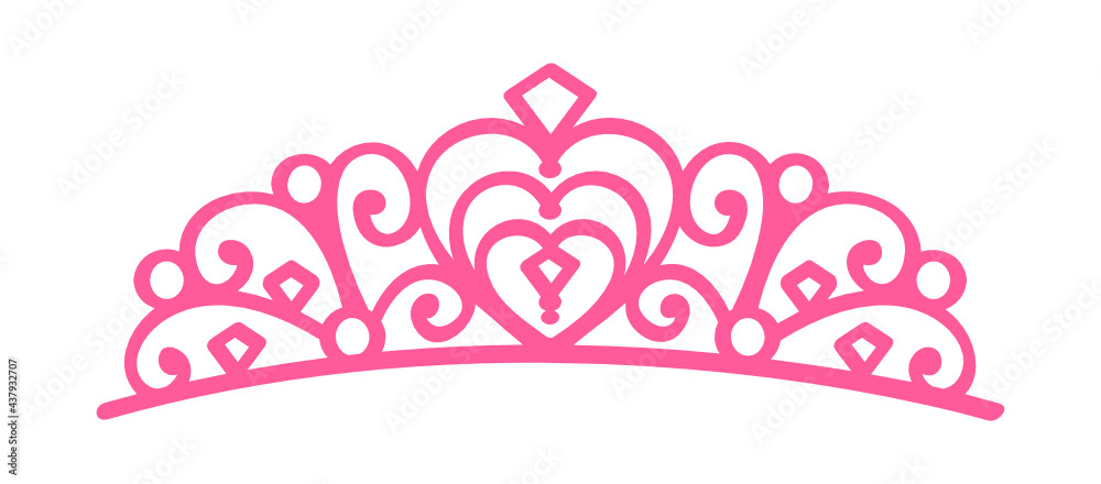 Pink Princess Tiara Queen Crown Vector vector de Stock | Adobe Stock